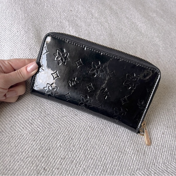MK Patent Leather Black Wallet - Picture 2 of 4